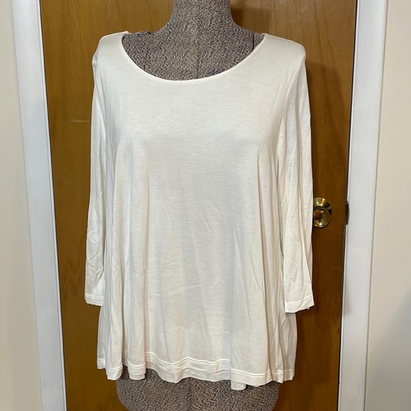 Pure Jill Womens XL Petite PXL Cream Supersoft 3/4 Sleeve Lined - Picture 1 of 7